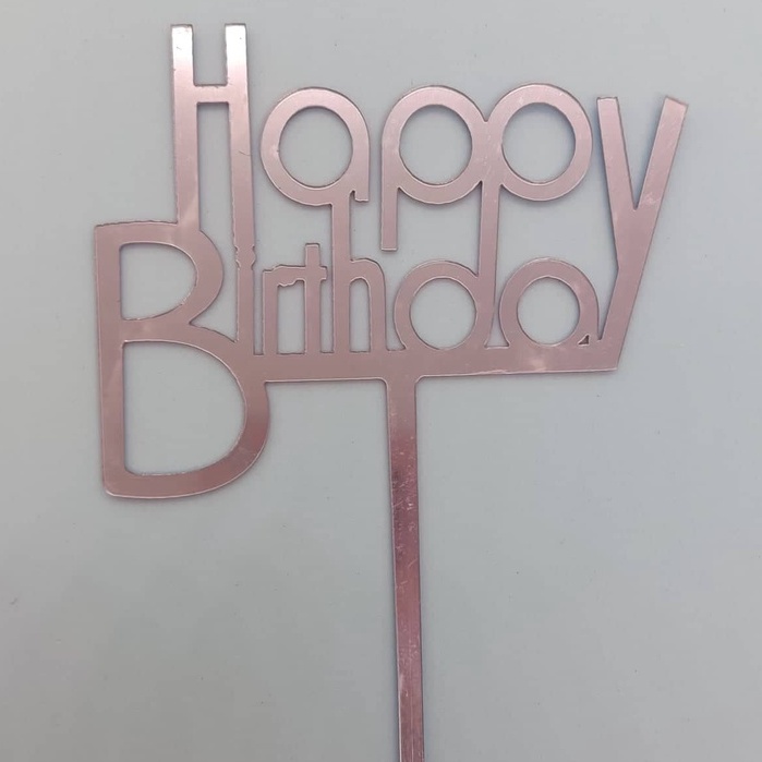 Happy Birthday Rose Gold Cake Topper | Shopee Malaysia