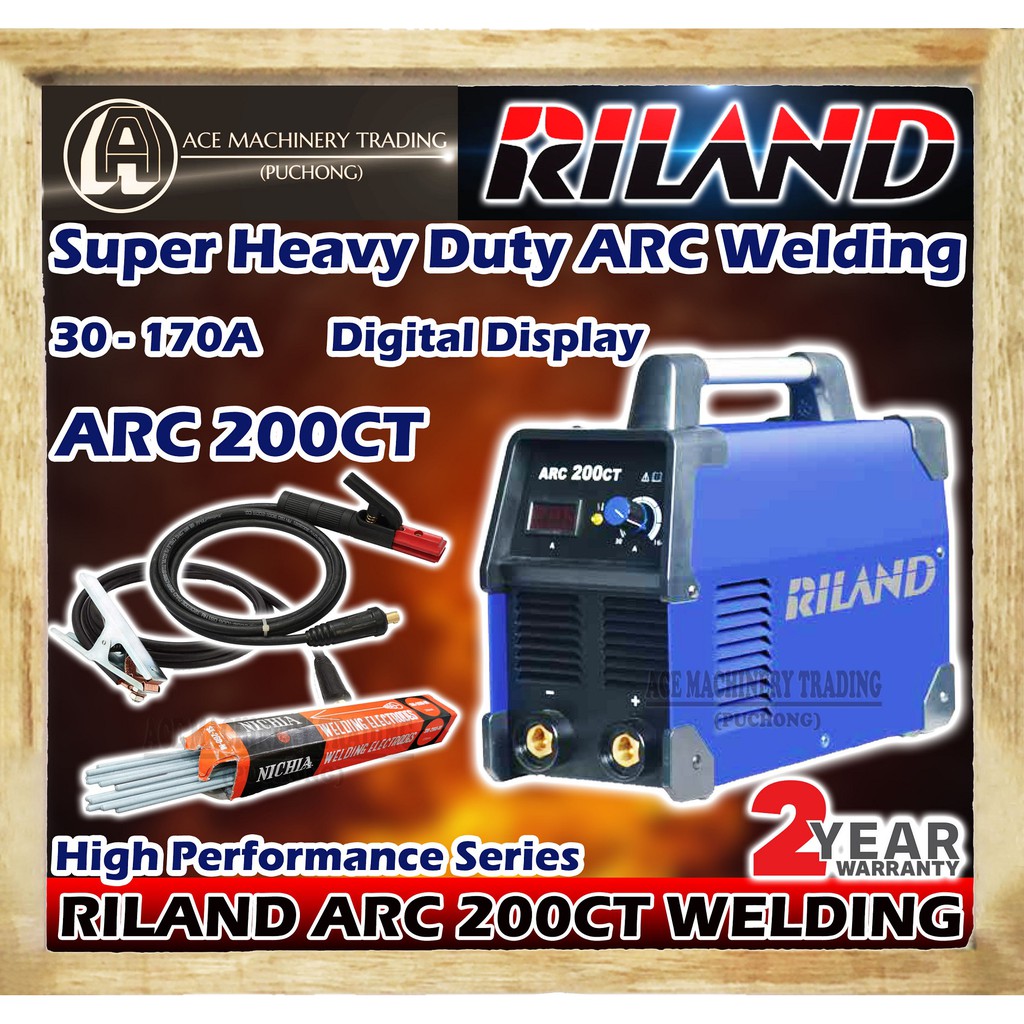 Riland Arc200ct Heavy Duty Welding Machine 2 Year Warranty High Performance Series Complete Set