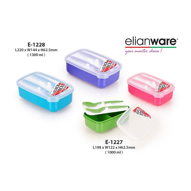 Elianware Lunch Box Container With Fork & Spoon Bento Lunchbox (1000ML