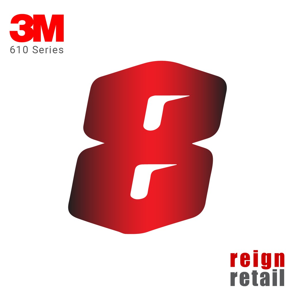 Racing Number 3M Reflective Weatherproof Decal Sticker (3M Red ...