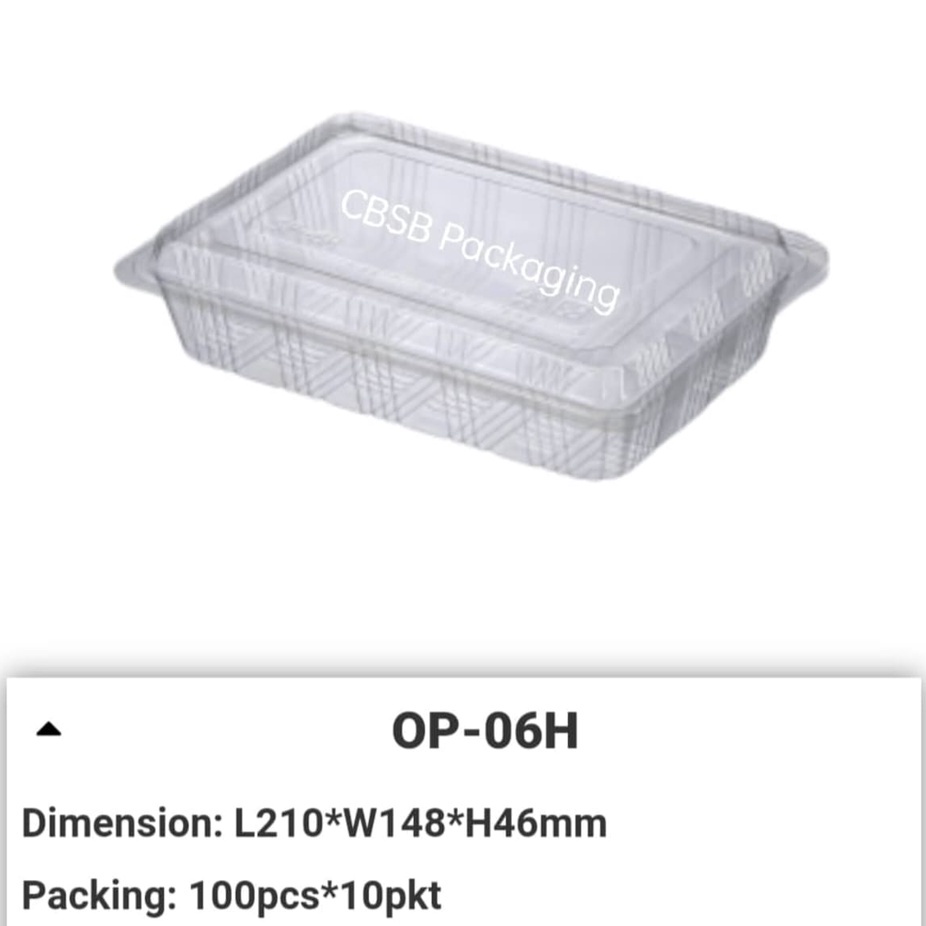 RENEQ OPS 6H DISPOSABLE CLEAR PLASTIC FOOD BOX / CAKE / KUIH MUIH ...