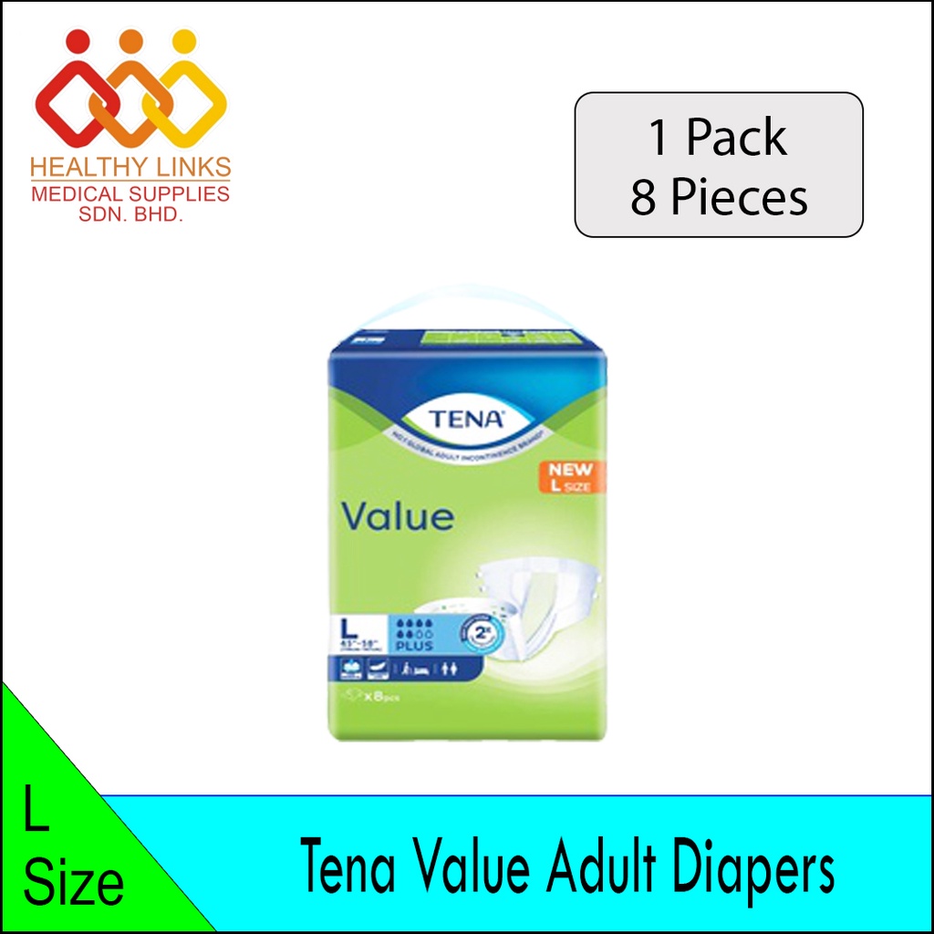 Tena Value Adult Diapers (1 Pack) - M10, L8, XL8