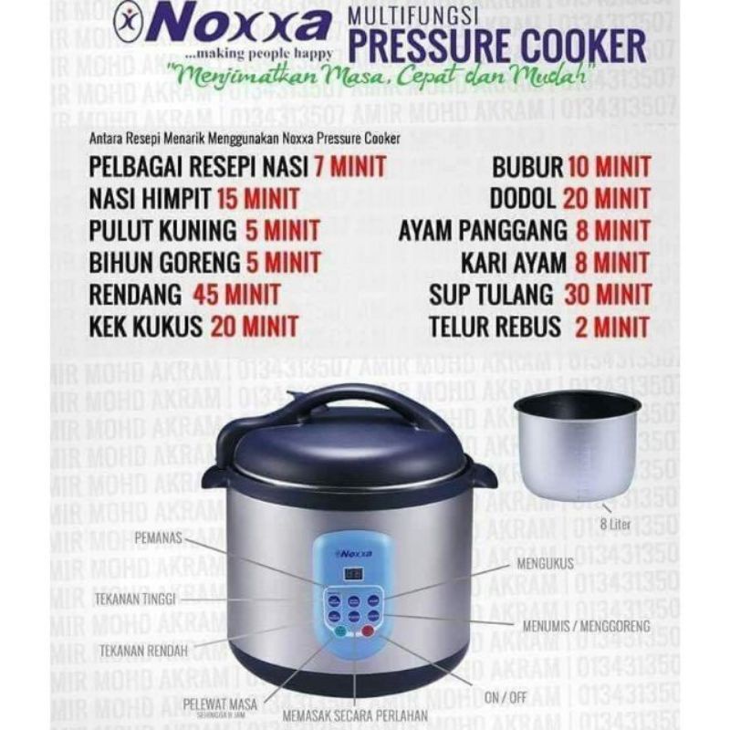 Noxxa Multifunction Pressure Cooker Shopee Malaysia