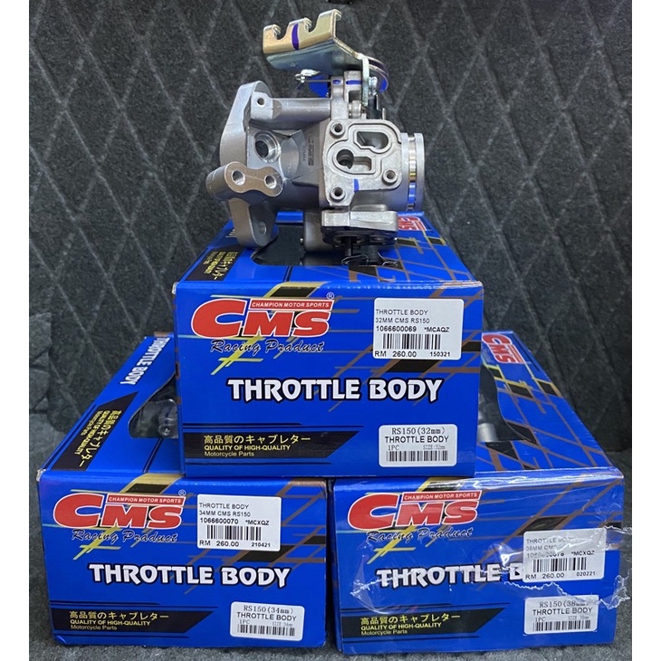 CMS RACING THROTTLE BODY YAMAHA Y15ZR / HONDA RS150 - 32MM / 34MM ...