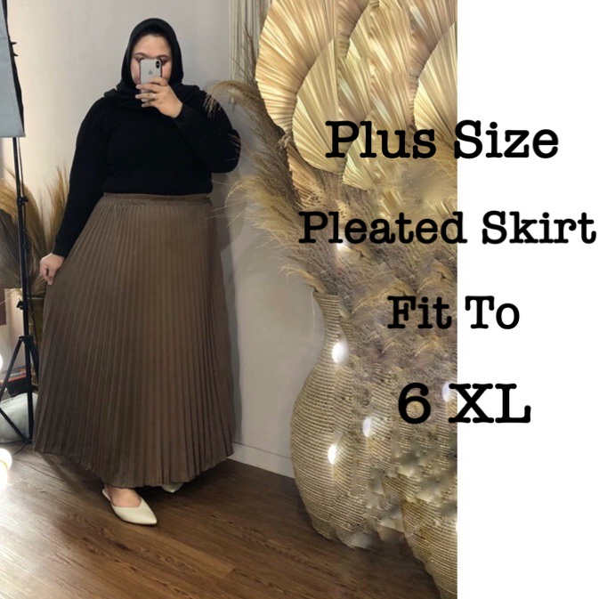 Super Plus Size Pleated Skirt Fit To 6XL 21663 Shopee Malaysia