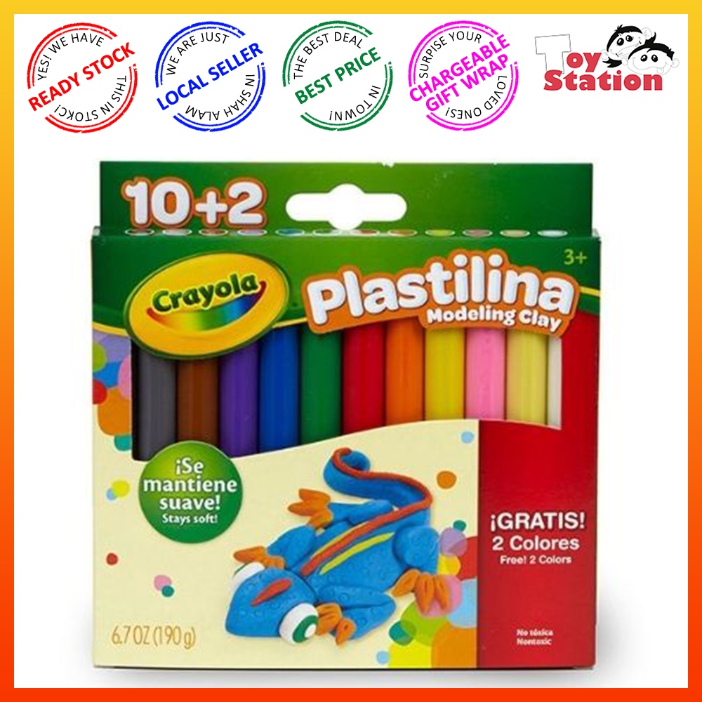 ORIGINAL Crayola Plastilina 12 Color Modeling Clay Shopee Malaysia