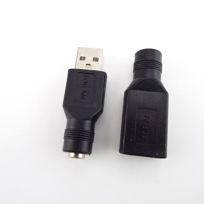 V DC Power Connector Female Jack To USB 2.0 Male Plug Female 5Adapter ...