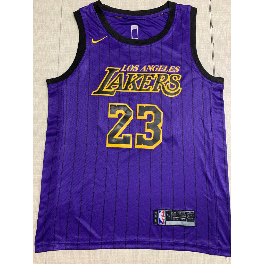 LeBron James Los Angeles Lakers Men's #23 Striped Jersey - Blue