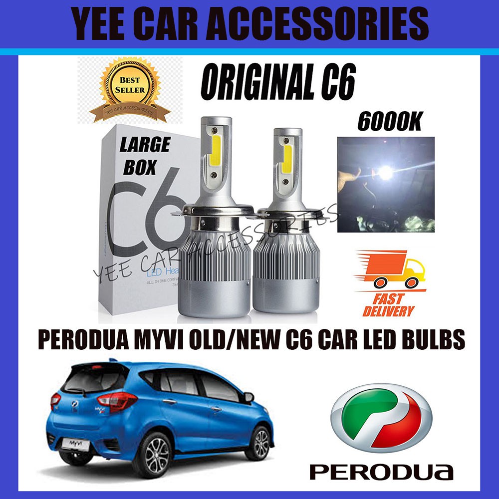 Perodua Myvi C6 Car Led Headlight Bulbs Myvi Old New High Beam Low