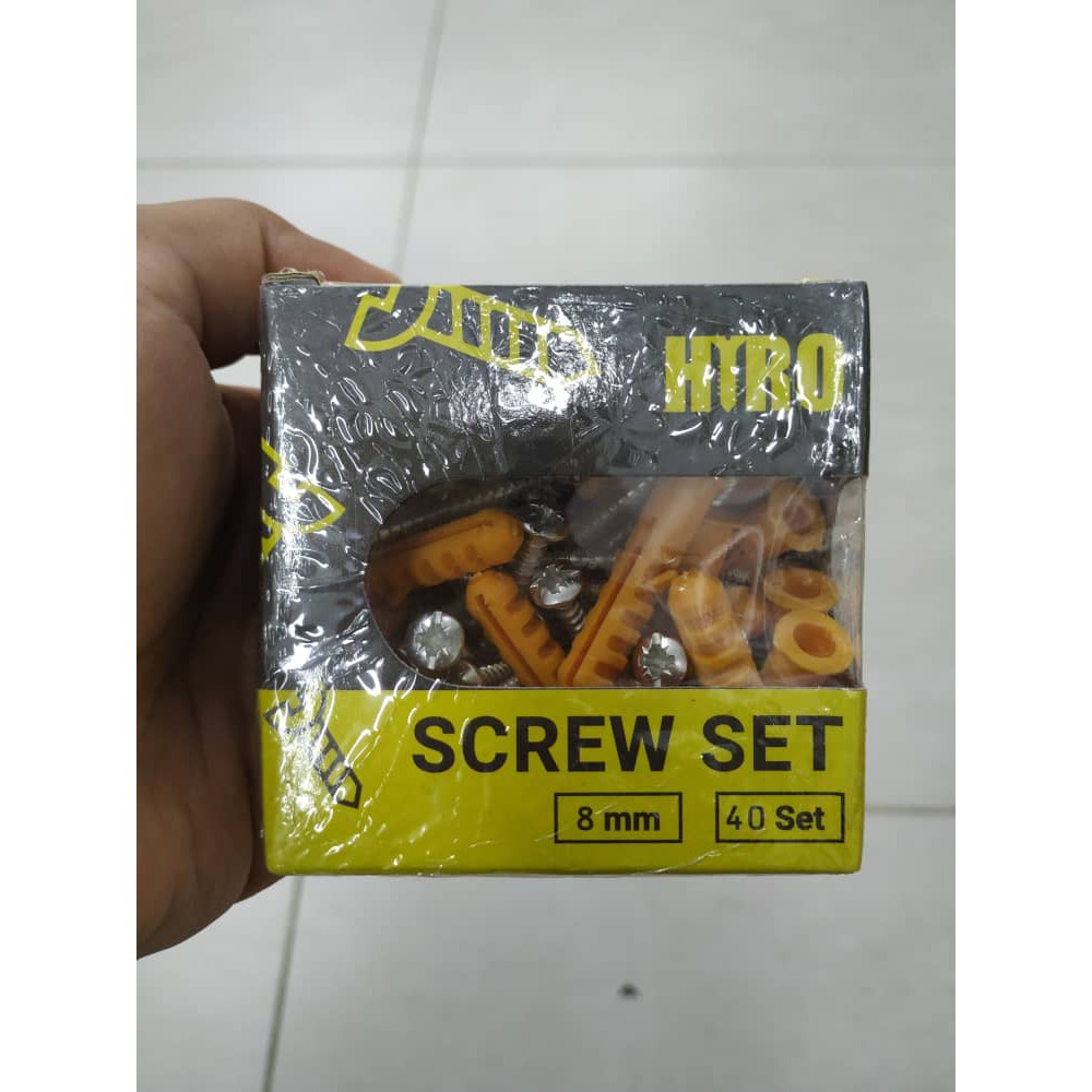 (Ship Everyday & Ready Stock) 8mm (40set) & 6mm (50set) Screw Set / Set ...