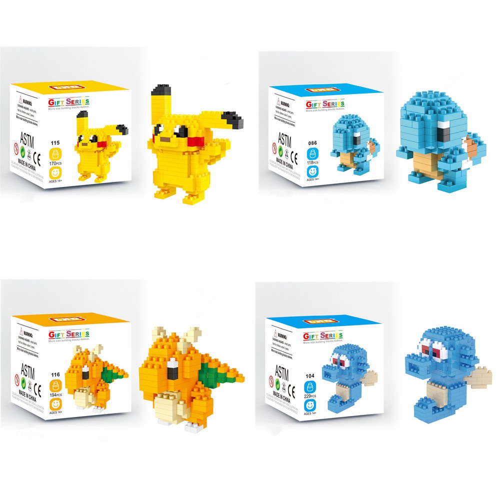 Pokemon & Pikachu Building Blocks With Instructions Mini Bricks ...