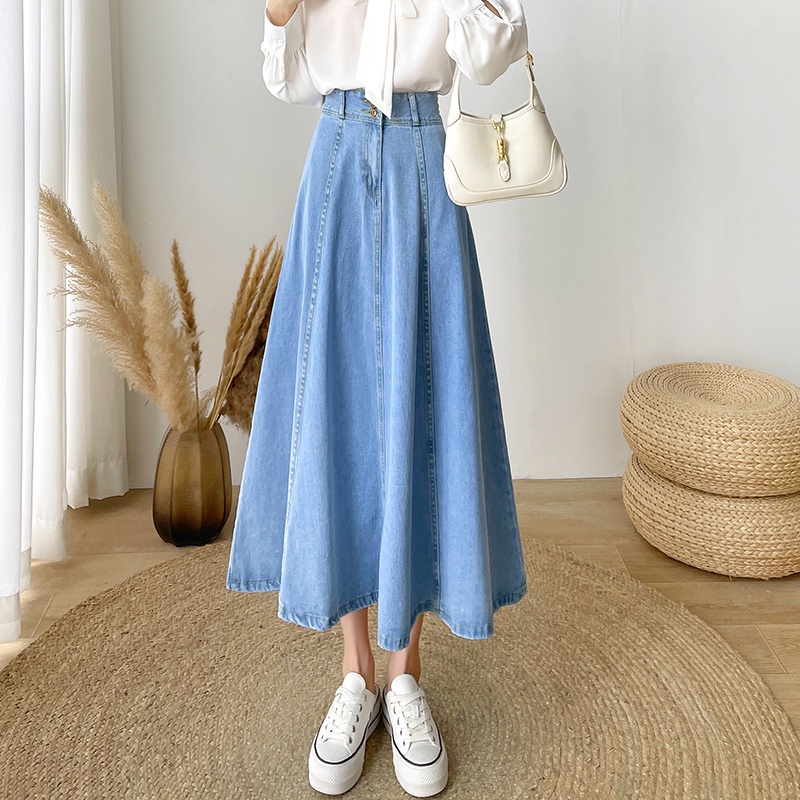 Denim Skirt a Line Skirt Women High Waist Skirt Long Skirt Women Skirt Maxi Skirts