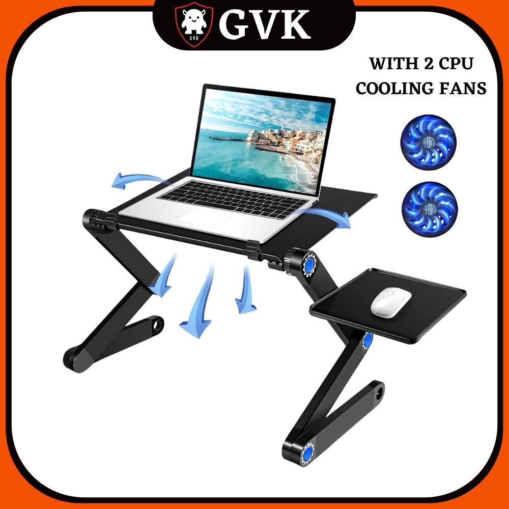 FLEXIBLE TABLE STAND Portable Laptop Table 2 CPU Cooling Fans Mouse Pad