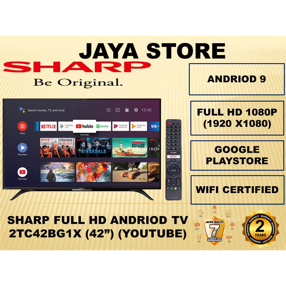 SHARP 42" ANDRIOD LED TV FULL HD WITH YOUTUBE,NETFLIX,BUILT-IN GOOGLE