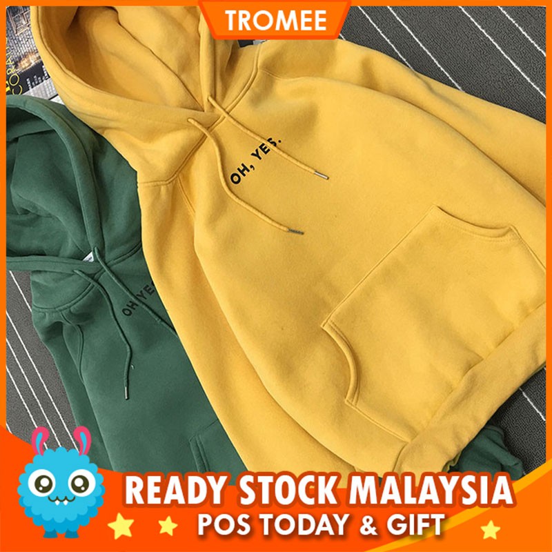 Tromee BJ OH YES Hoodies Sweater Autumn Winter Baju Women s Hoodie Small Cutting Shopee Malaysia