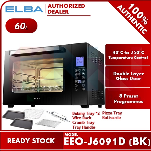 Elba 60L Digital Touch Convection Electric Oven EEOJ6091D (BK) with