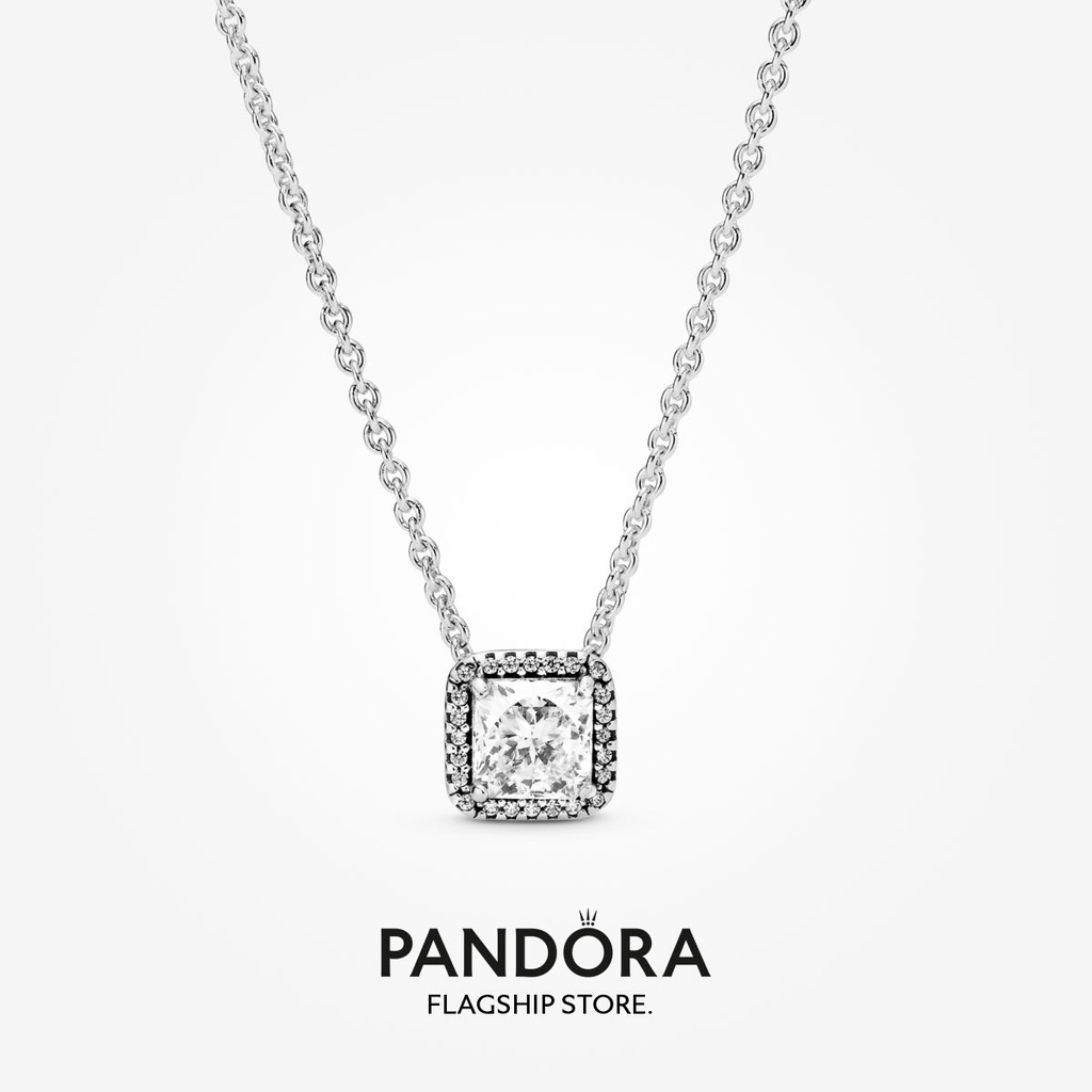 Pandora Square Sparkle Halo Necklace 45 cm Shopee Malaysia