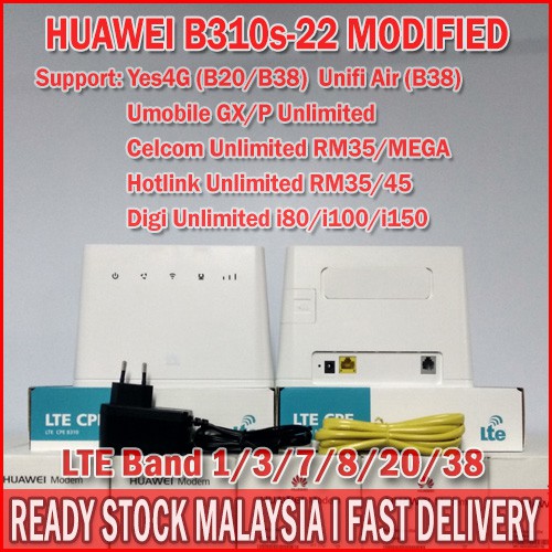 Huawei B310 B310s 22 Modified 4g Lte Cpe Router Wireless Modem Unlimited Hotspot Wifi Tethering 2059