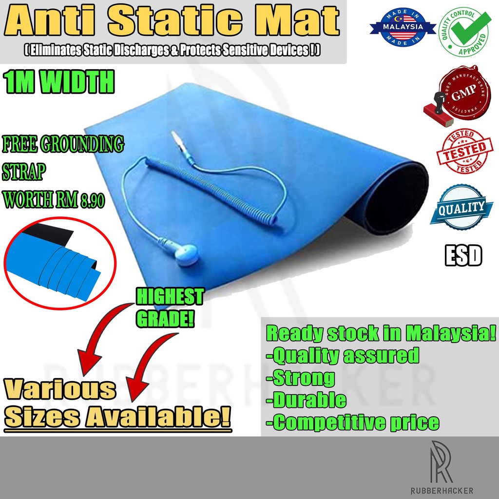 BLUE ESD MAT, Anti-Static Rubber Mat, rubber sheet, rubber mat (2mm x ...