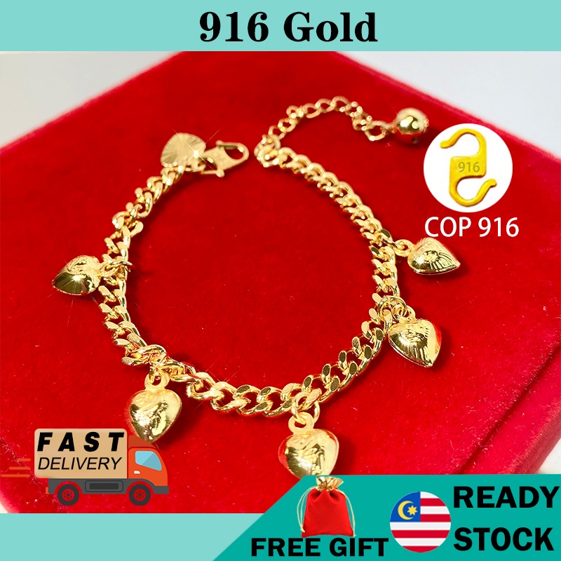 jewellery cop 916 gold bracelet for women bracelet emas korea bracelet ...