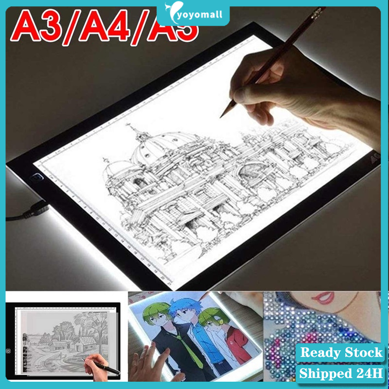 【MALAY STOCK】A3 A4 A5 LED Copy Board Pad Drawing Tracing Tablet Light Box  Animation Sketching Stencil Diamond Painting Copyboard