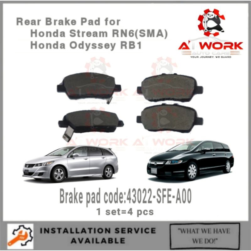 [ORIGINAL] Honda Stream RN6 ( SMA ), Odyssey RB1 Rear Brake Pad( 43022