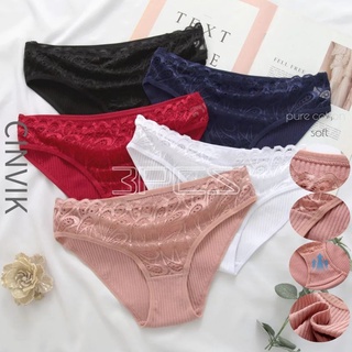 3 Pcs Cotton Panties Sexy Panty Briefs Lace Panties Women