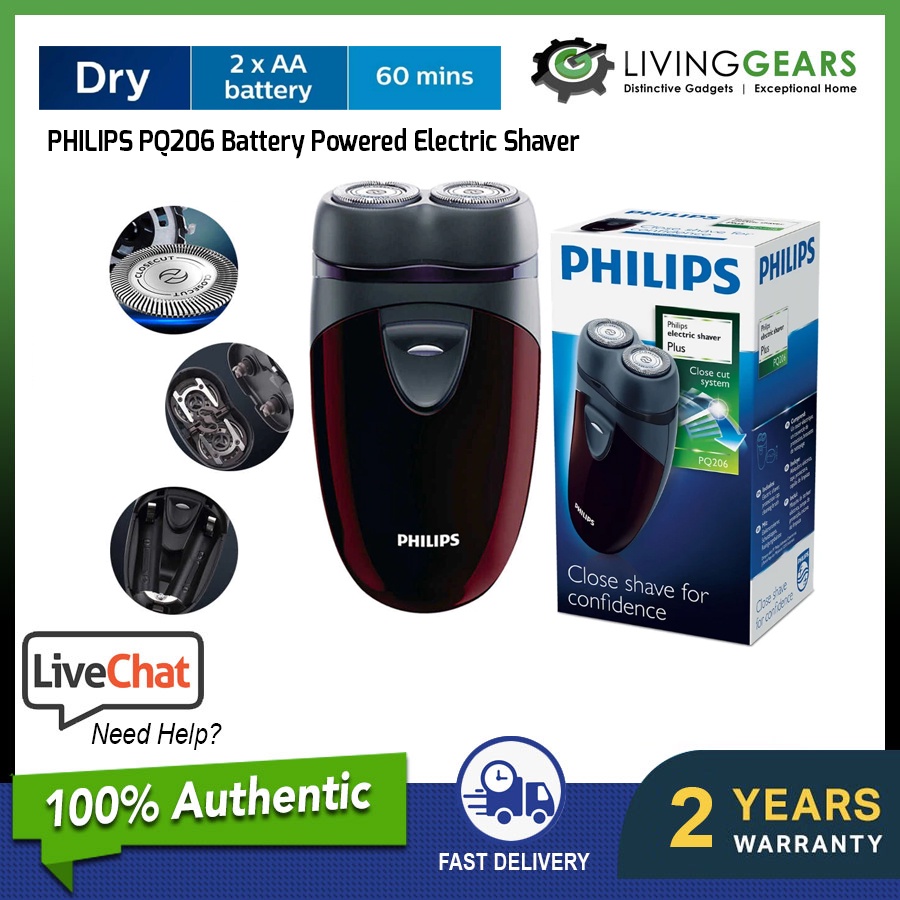 Philips AA Battery Powered Electric Shaver PQ206 / Panasonic AA Battery ...