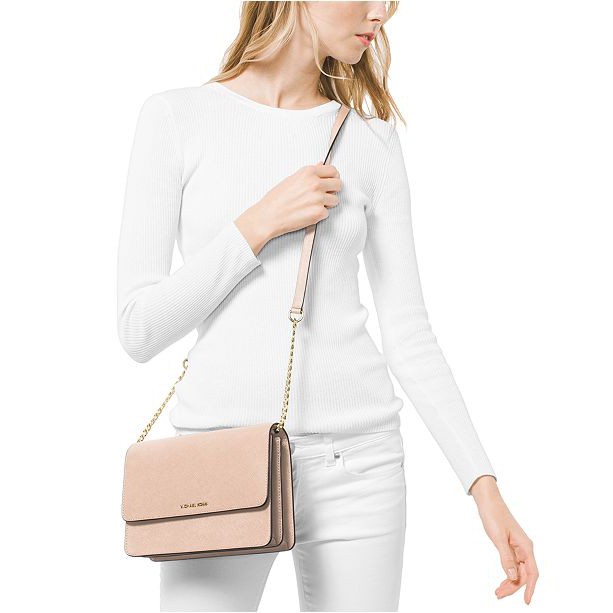 MICHAEL Michael Kors DANIELA GUSSET CROSSBODY - Across body bag - soft  pink/pink 