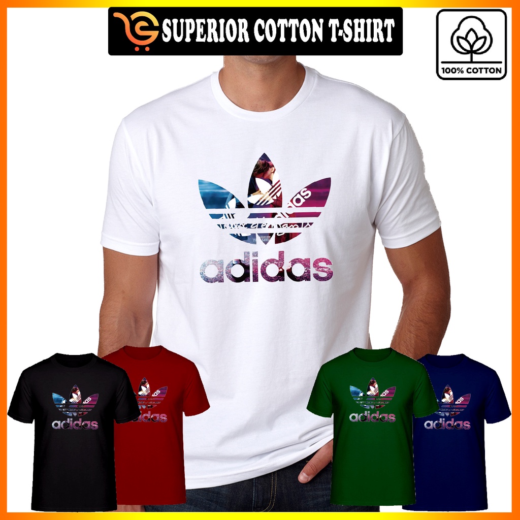 KawKaw Promosi FASHION KISS ADIDAS TShirt 100 Cotton Unisex Men Women Short Sleeve Baju Lelaki Wanita Ready Stock Shopee Malaysia