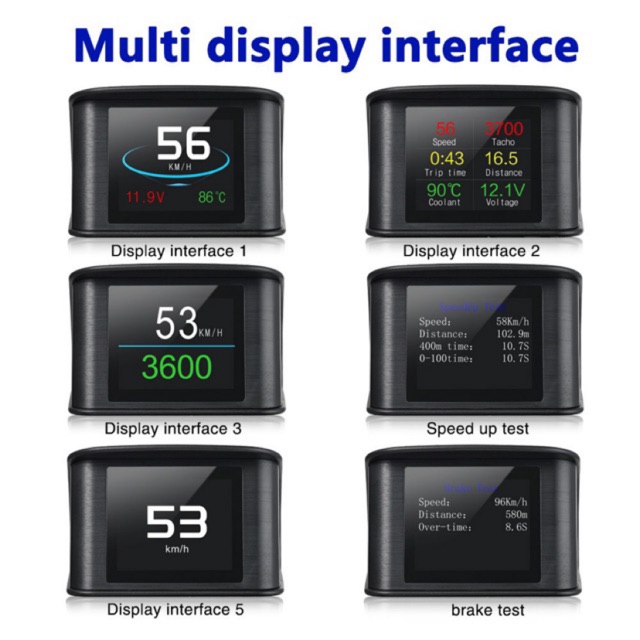 Car OBD HUD Display Ancel P10 OBD2 Head-up OBD2 Digital Auto Voltage ...