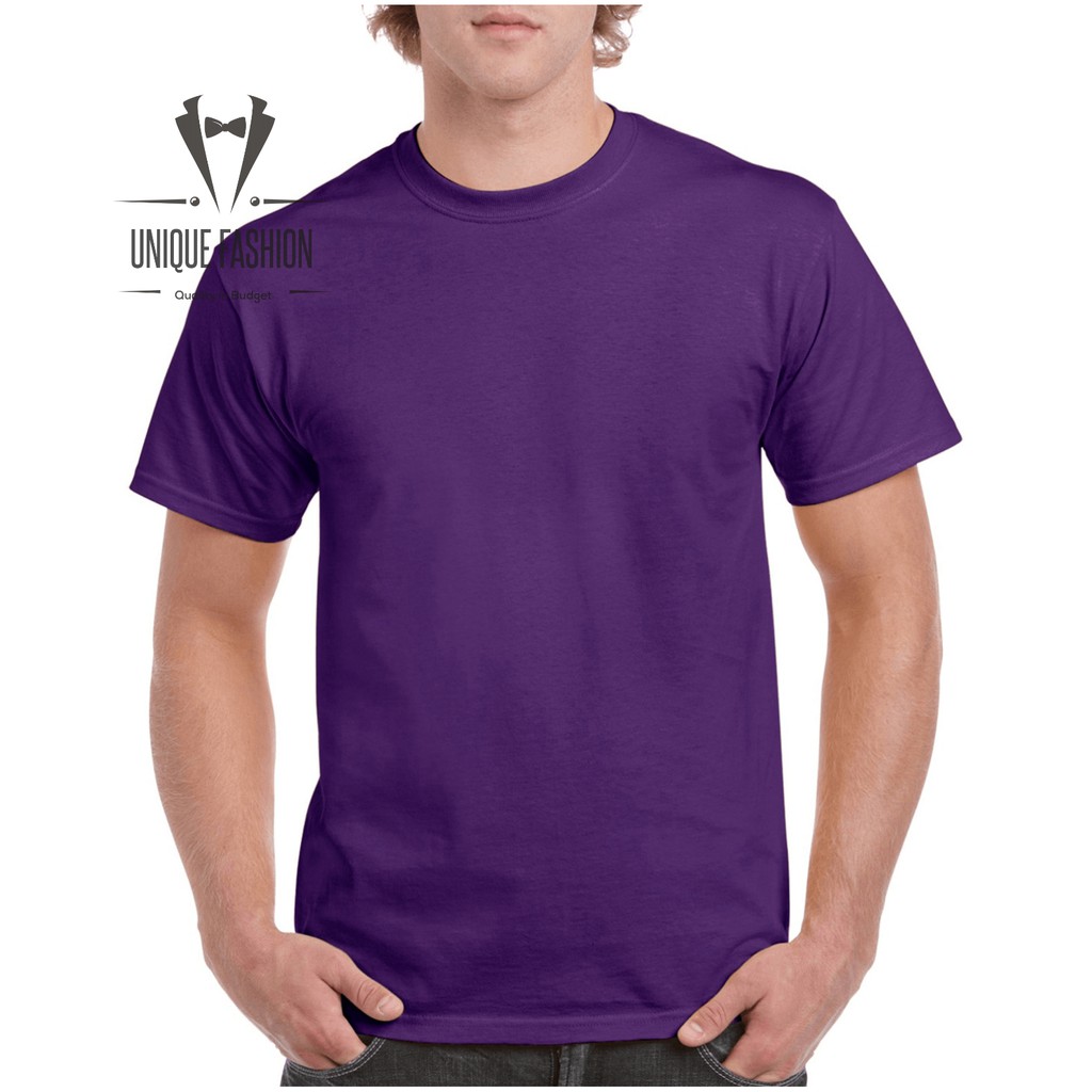 T-Shirt-- COLOR PURPLE--MEN & WOMEN Soft Plain Round Neck 100