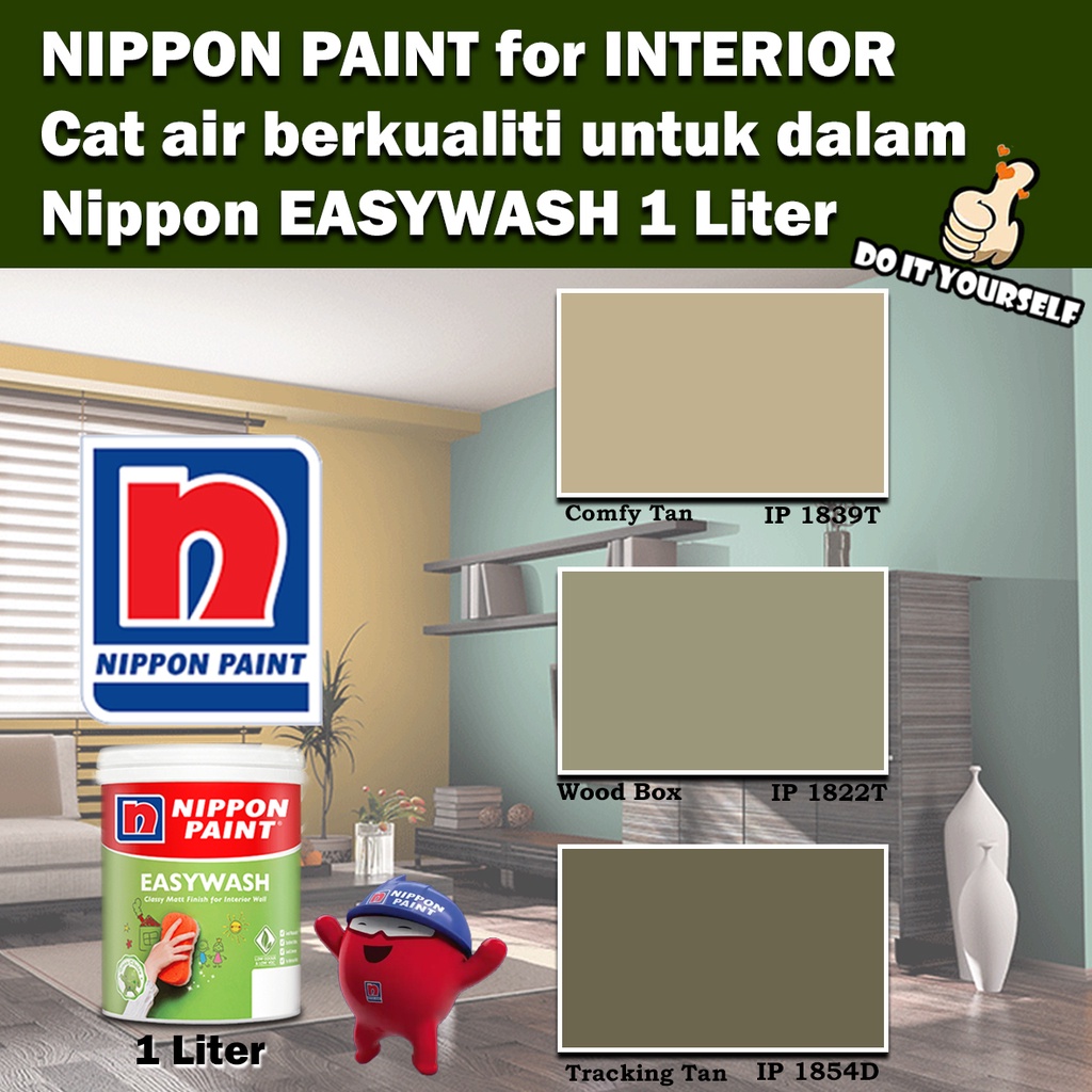 Nippon Paint EasyWash Interior collection 1 Liter Comfy Tan 1839T