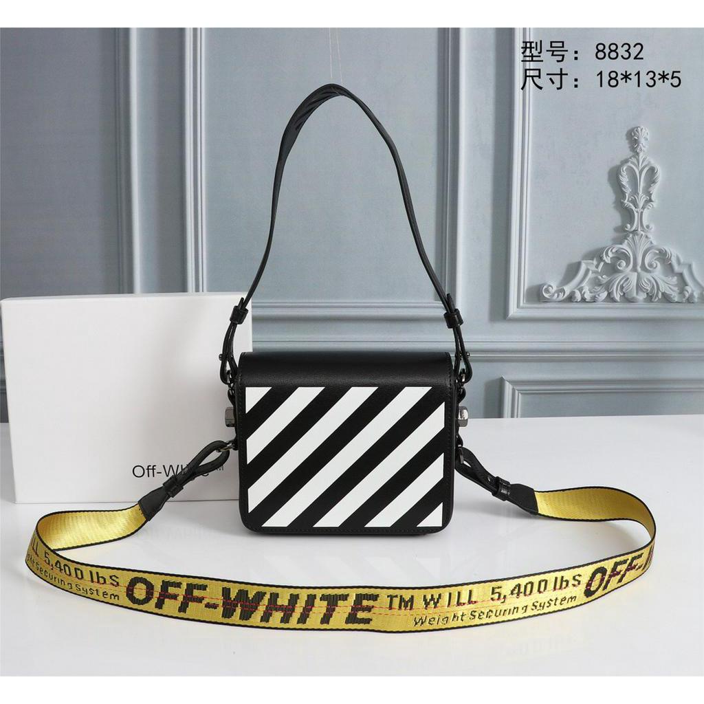 5 Colors Off white Women s Cowhide Twill Single Shoulder Messenger Bag Sling Bag