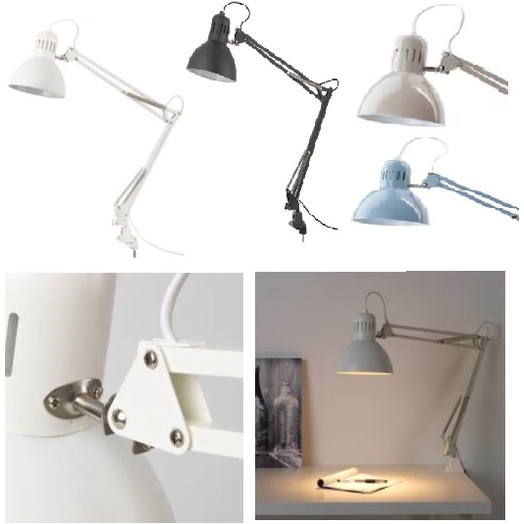 IKEA TERTIAL Work Lamp - Adjustable Arm & Head, White, For Desk, Workshop, Requires E27 Bulb (Sold Separately)