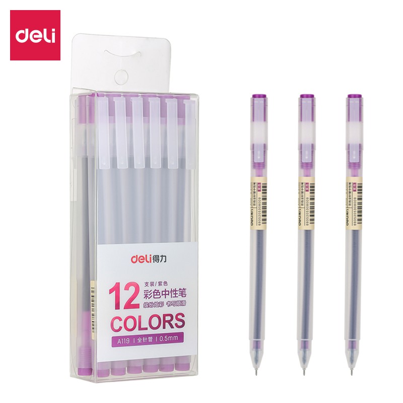 Deli Pen A119 Gel Pen Colorful Smooth Writing 8 Color Ink Pens ...