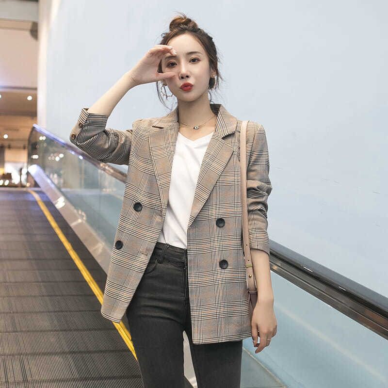 Women's Suits 2023 Fashion Spring Autumn Blazer Korean Long Sleeve Casual  Suit Jacket Female Office Elegant Lady Tops