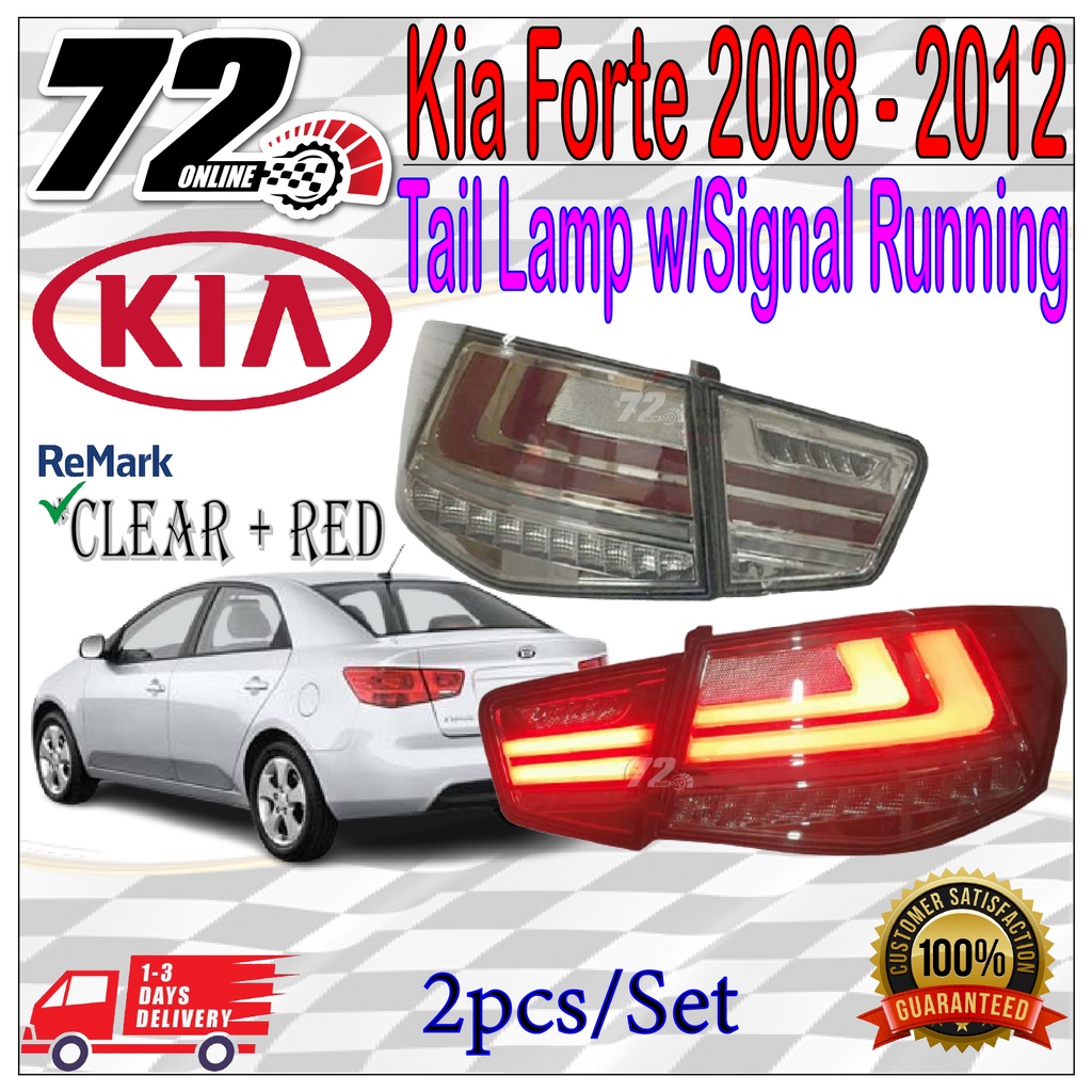 Kia Forte 2008 - 2012 Led + Light Bar Tail Lamp With Signal Running ...