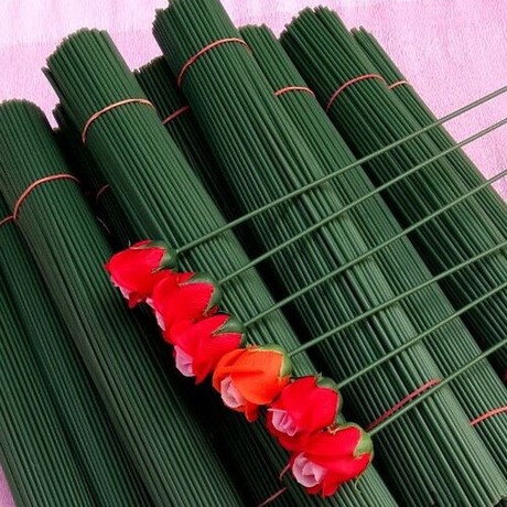 10pcs/pack 2mm diameter Flower Garland Green Wire rod wrapped rod Paper ...