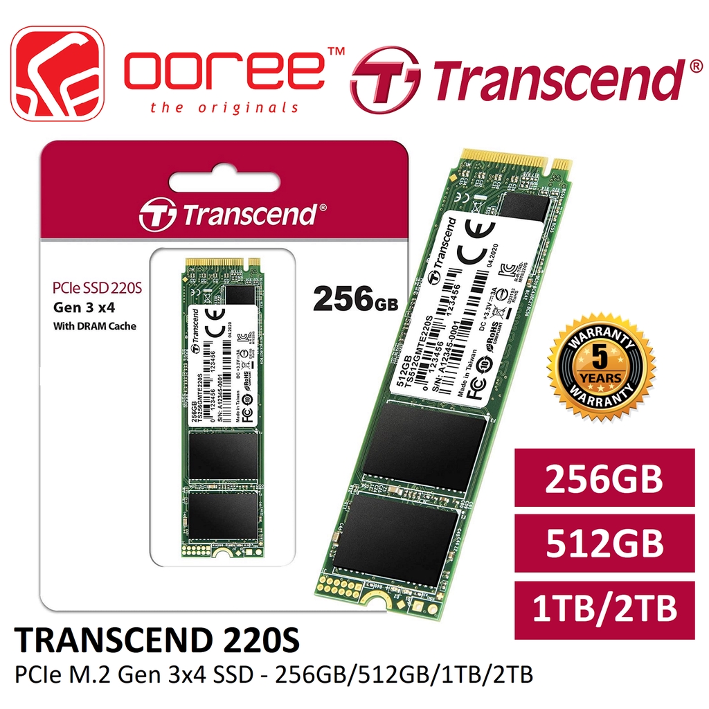 TRANSCEND MTE220S PCIE M.2 SSD PCI EXPRESS® GEN3 x4