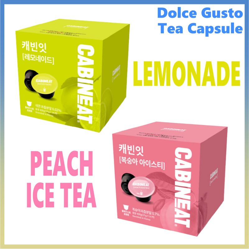 [CABINEAT] Dolce Gusto Tea Capsule, 16capsules / Lemonade, Peach Ice