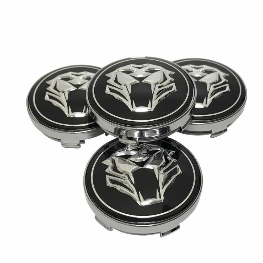 4Pcs/lot 60MM Tiger head Car Steering tire Wheel Center Cap Emblem ...