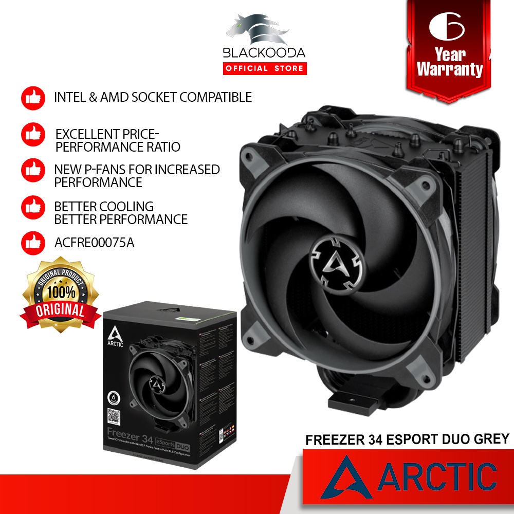 Arctic FREEZER 34 eSports Duo [120mm PWM Fan x 2(2100rpm)/MX-4 Included]  Shopee Malaysia