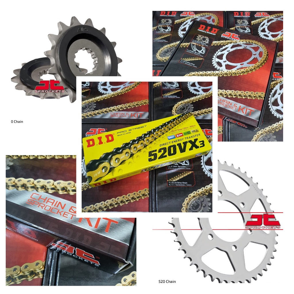 Kawasaki ER6, Versys650, Ninja 650, Z650 Chain Sprocket Set Rantai DID