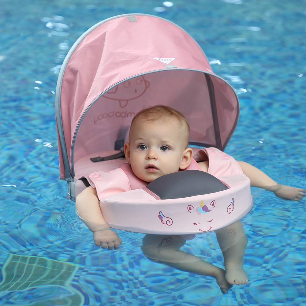 Mambobaby Noninflatable Baby Float Swimming Rings Baby Floatie Swim Ring Swim Trainer Pool