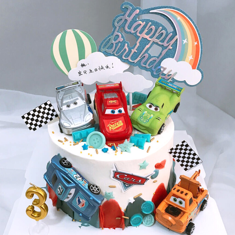 Car McQueen cake decoration birthday party cake topper decoration set ...