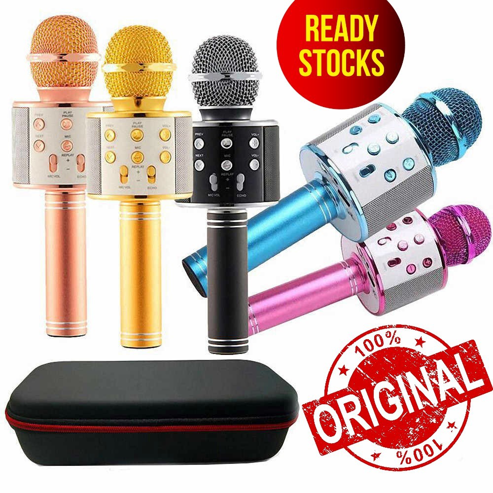 Original WSTER WS858 Bluetooth Wireless Microphone Karaoke Hifi