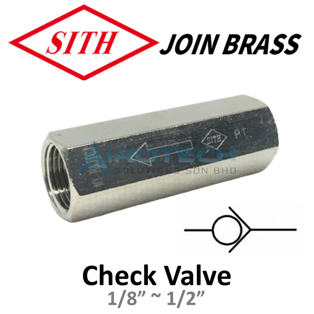 SITH Join Brass Air Check Valve Brass NickelPlated One Way Non Return