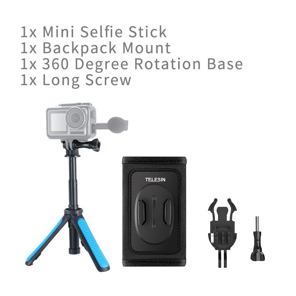 TELESIN Backpack Bag Strap Shoulder Mount Clip Holder for HERO 11 10 9