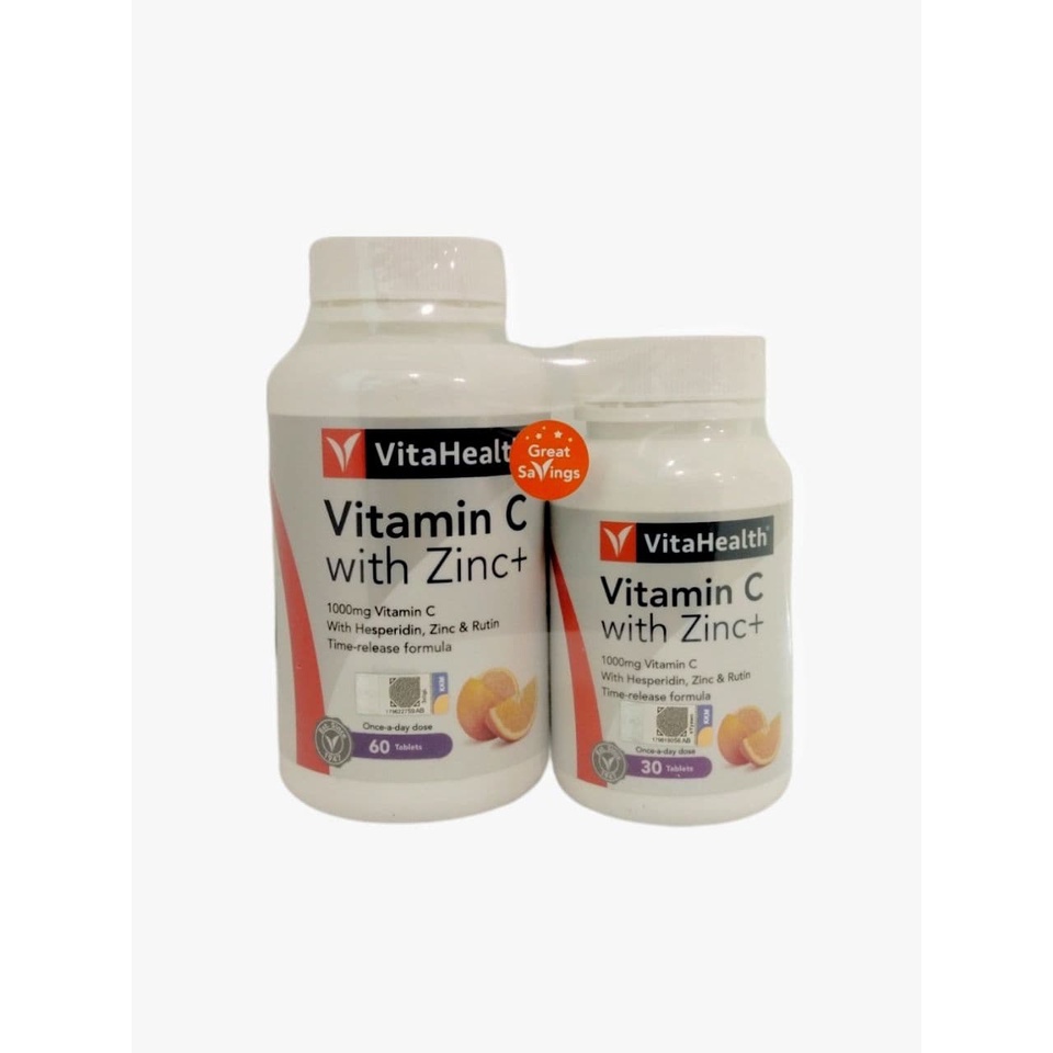 Vitahealth Vitamin C with Zinc+ 60's+30's Shopee Malaysia